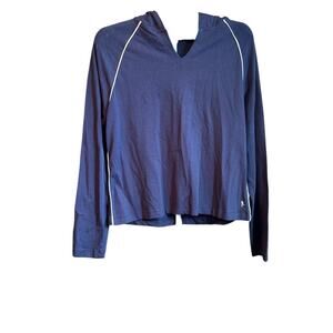 Danskin Now Sweatshirt Hoodie Stretch Comfort Blue Size XL (16-18)